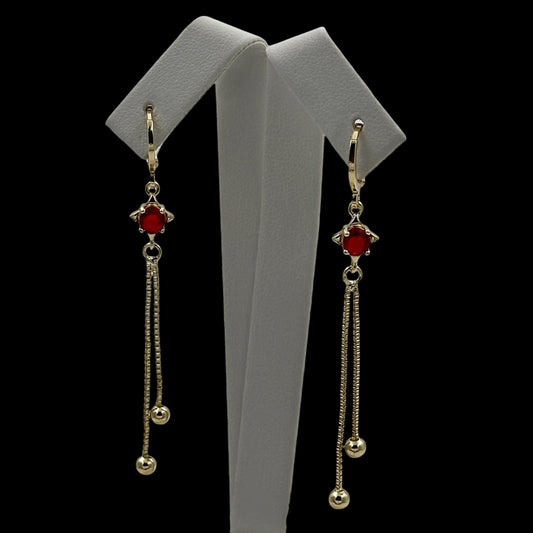 Cercei Eye Red Placati cu Aur 18K