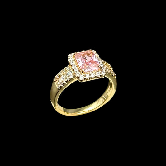 Inel Diamond Pink Placat cu Aur 18K