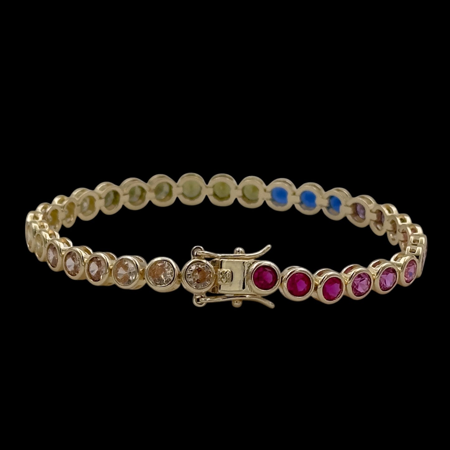 Brățară Tennis Circle Multicolor Placată cu Aur 18K