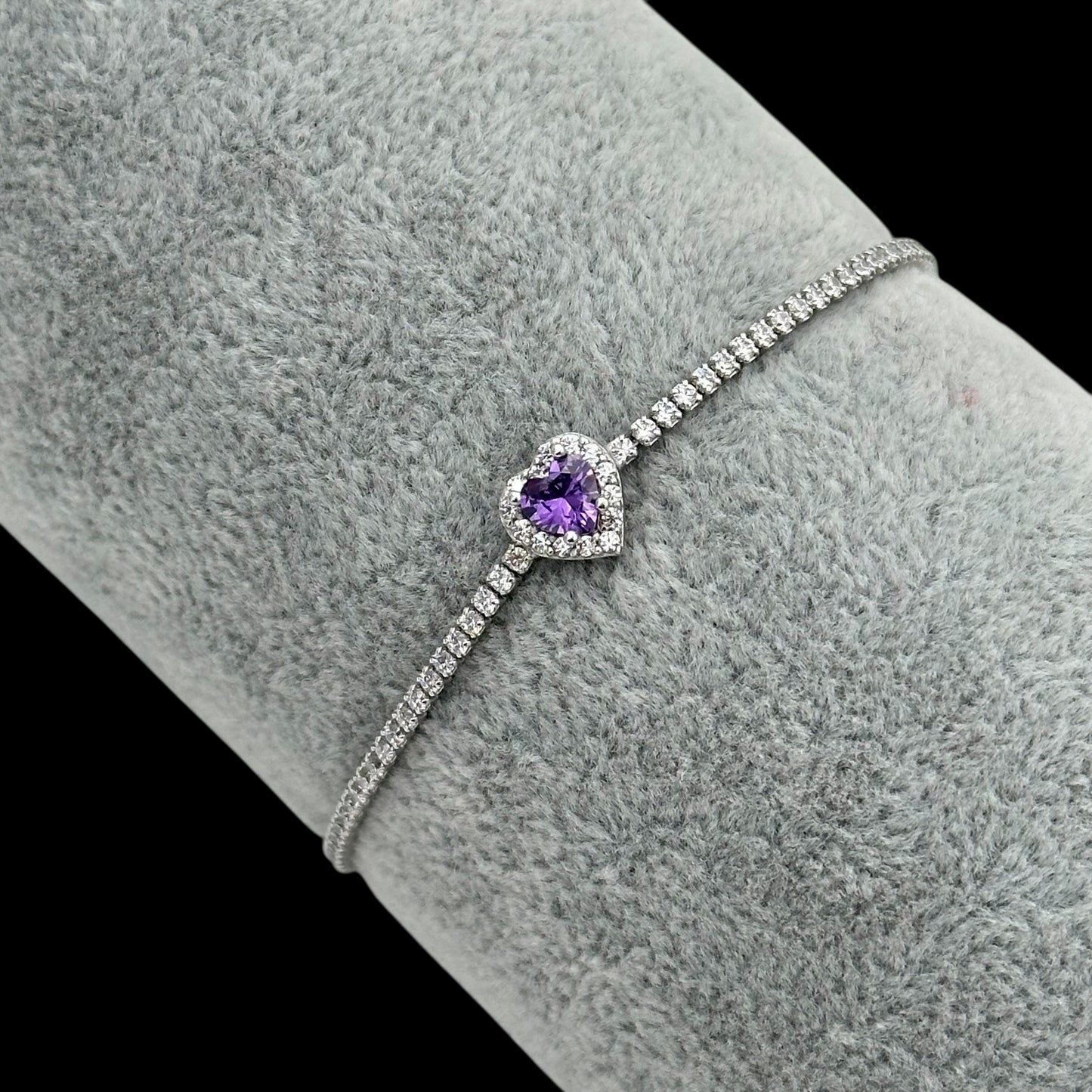 Bratara Tennis Love Purple Argint