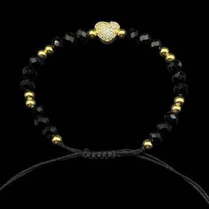 Brățară reglabilă Heart Black