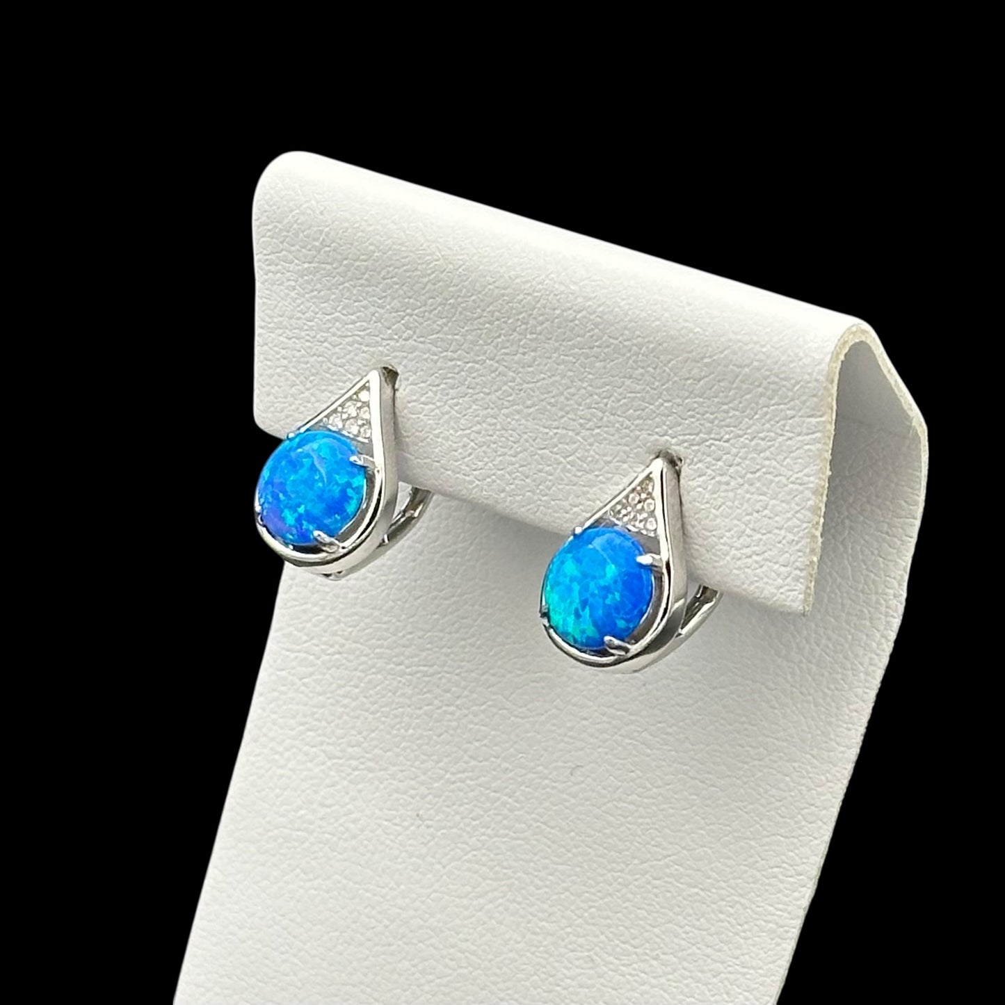 Cercei Lacrima Blue Opal Argint