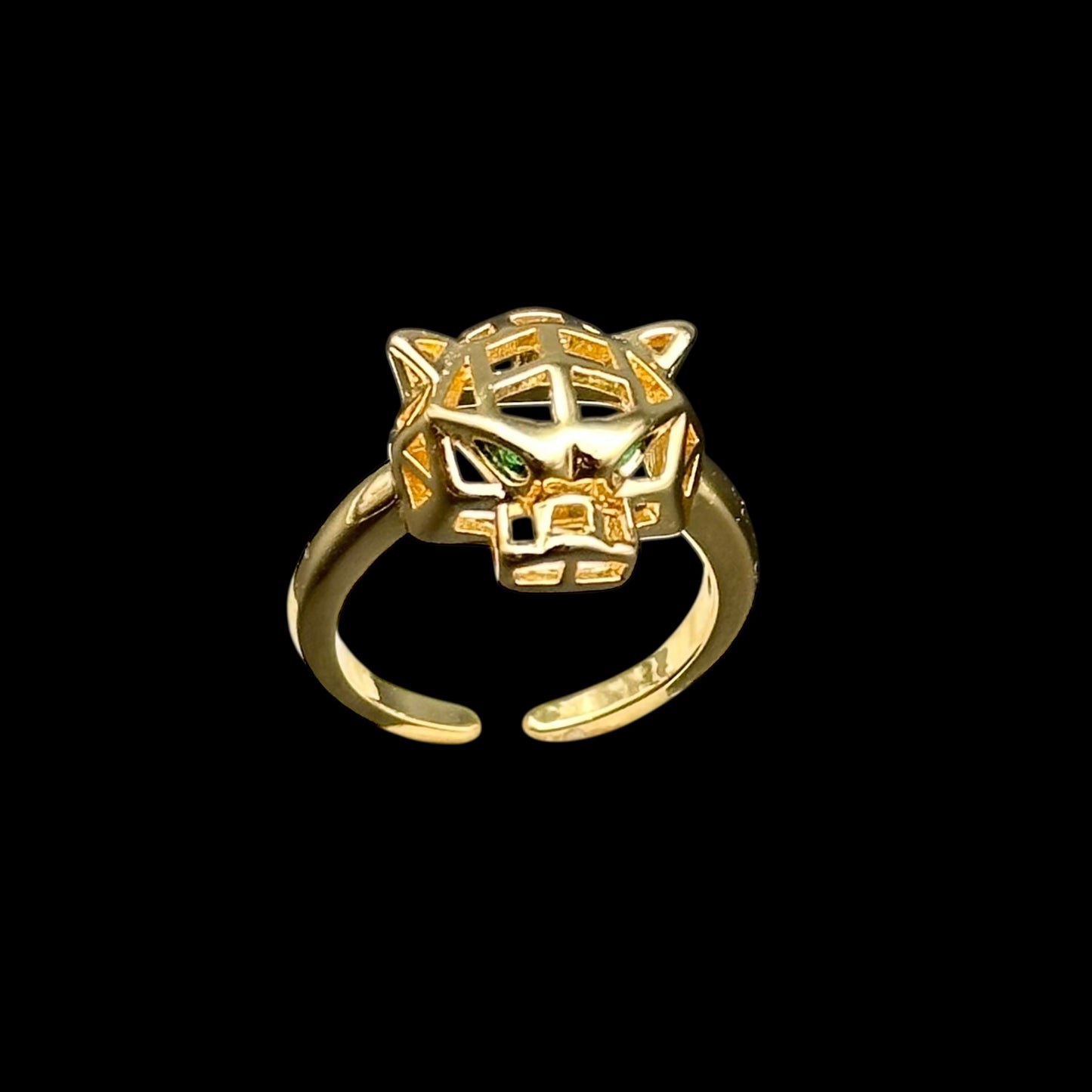 Inel reglabil Panthera 3 Placat cu Aur 18K