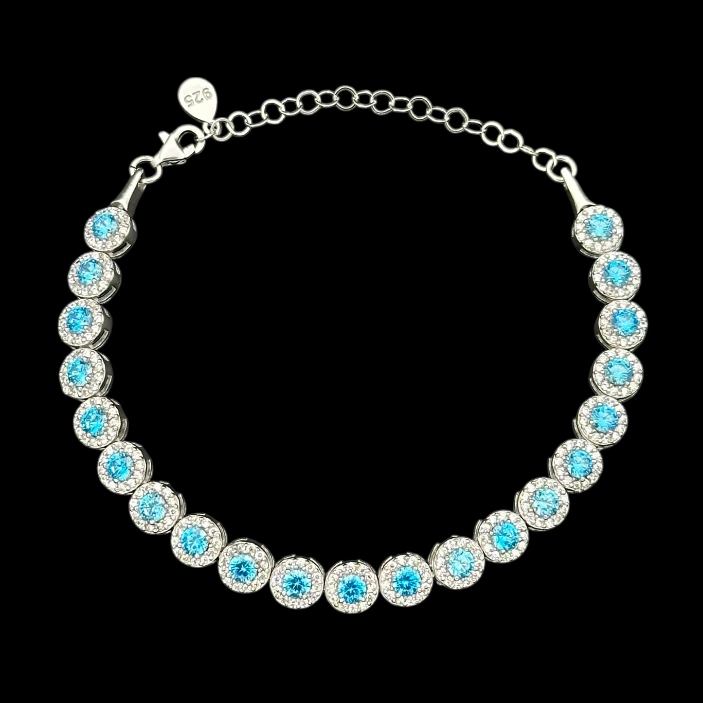 Bratara Tennis Angely Light Blue Argint