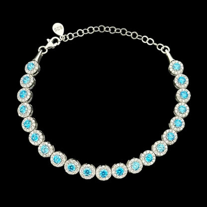 Bratara Tennis Angely Light Blue Argint