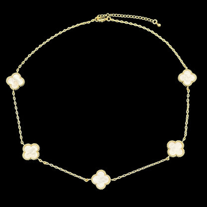 Colier Trifoi Auriu cu Alb Placat cu Aur 18K