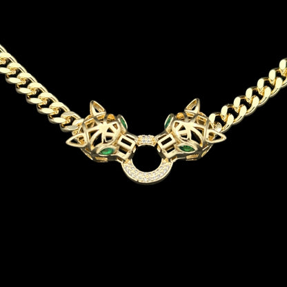 Colier Panthera Special Placat cu Aur 18K