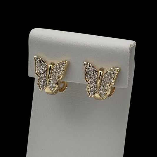 Cercei Butterfly Placați cu Aur 18K