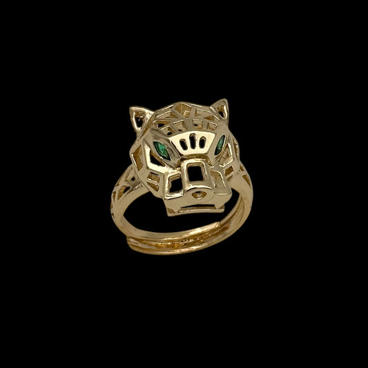 Inel reglabil Panthera Special Placat cu Aur 18K