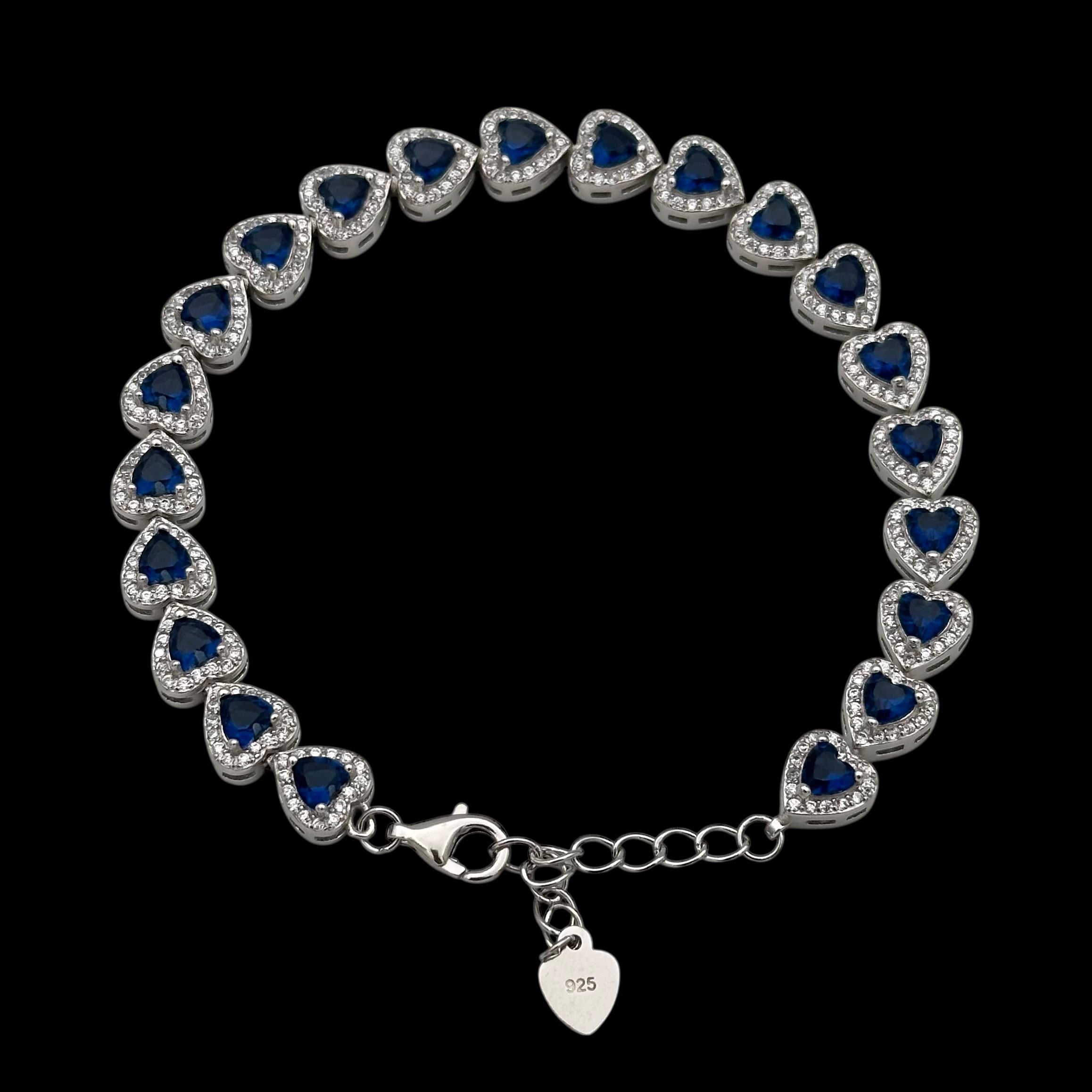 Bratara Tennis Love's Embrace Blue Argint