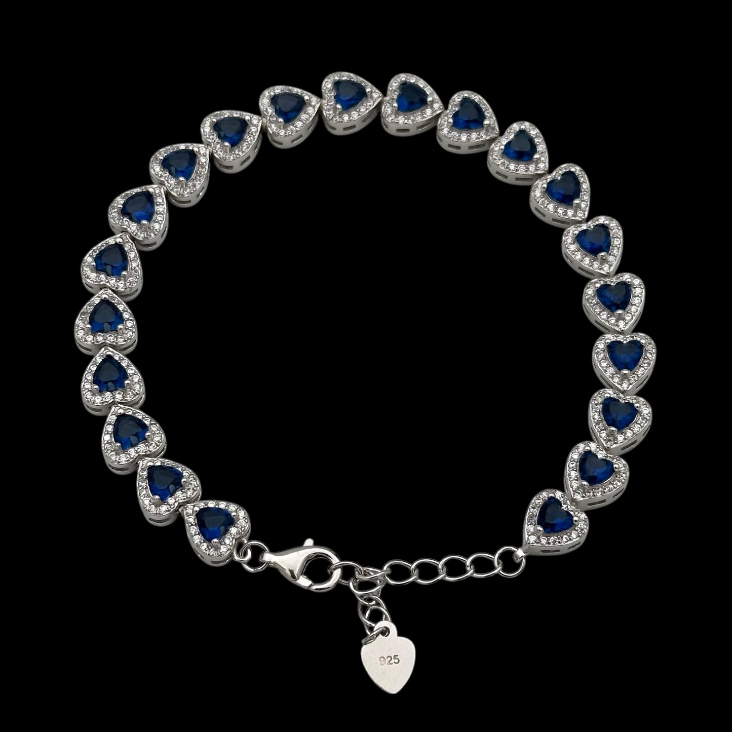 Bratara Tennis Love's Embrace Blue Argint