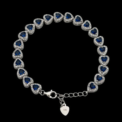 Bratara Tennis Love's Embrace Blue Argint