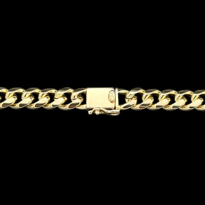 Brățară Cuban 8mm Placată cu Aur 18K