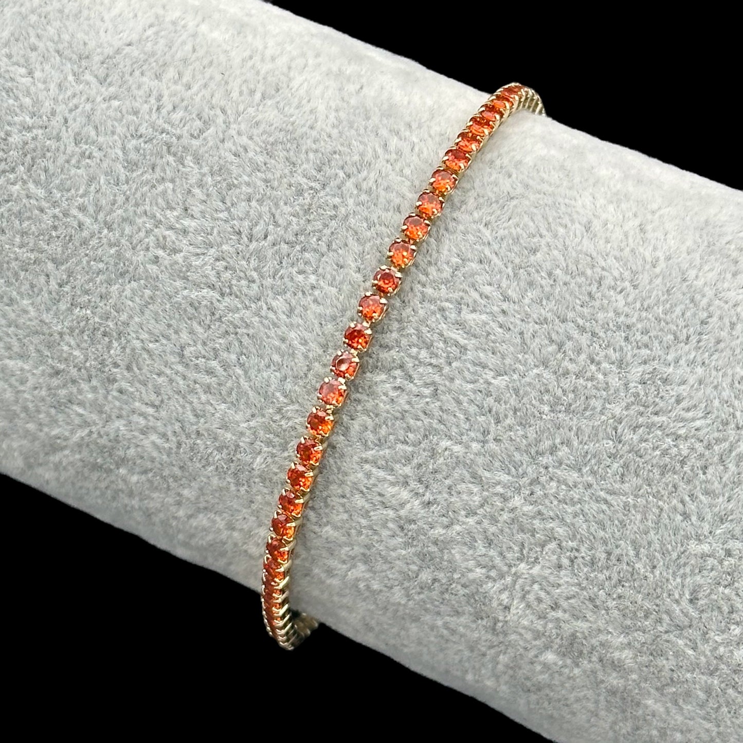 Brățară Tennis 2,5mm Orange Placată cu Aur 18K