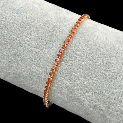 Brățară Tennis 2,5mm Orange Placată cu Aur 18K