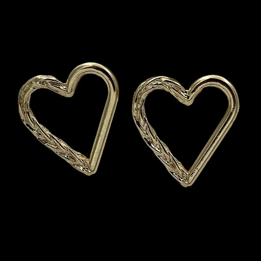 Cercei Fancy Heart Placați cu Aur 18K