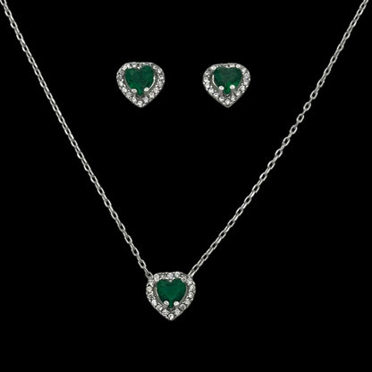 Set Lantisor + Cercei Green Heart Argint