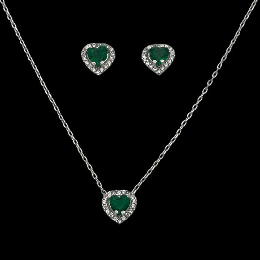 Set Lantisor + Cercei Green Heart Argint