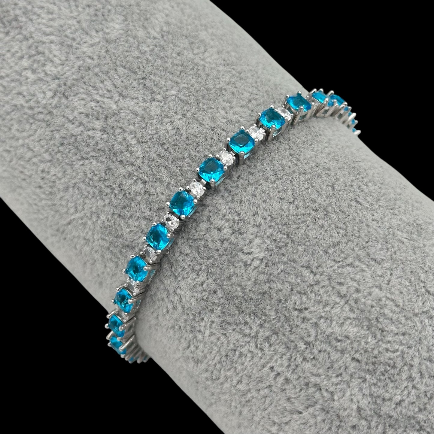 Bratara Tennis Regal Blue Argint