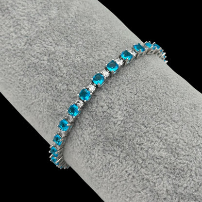 Bratara Tennis Regal Blue Argint