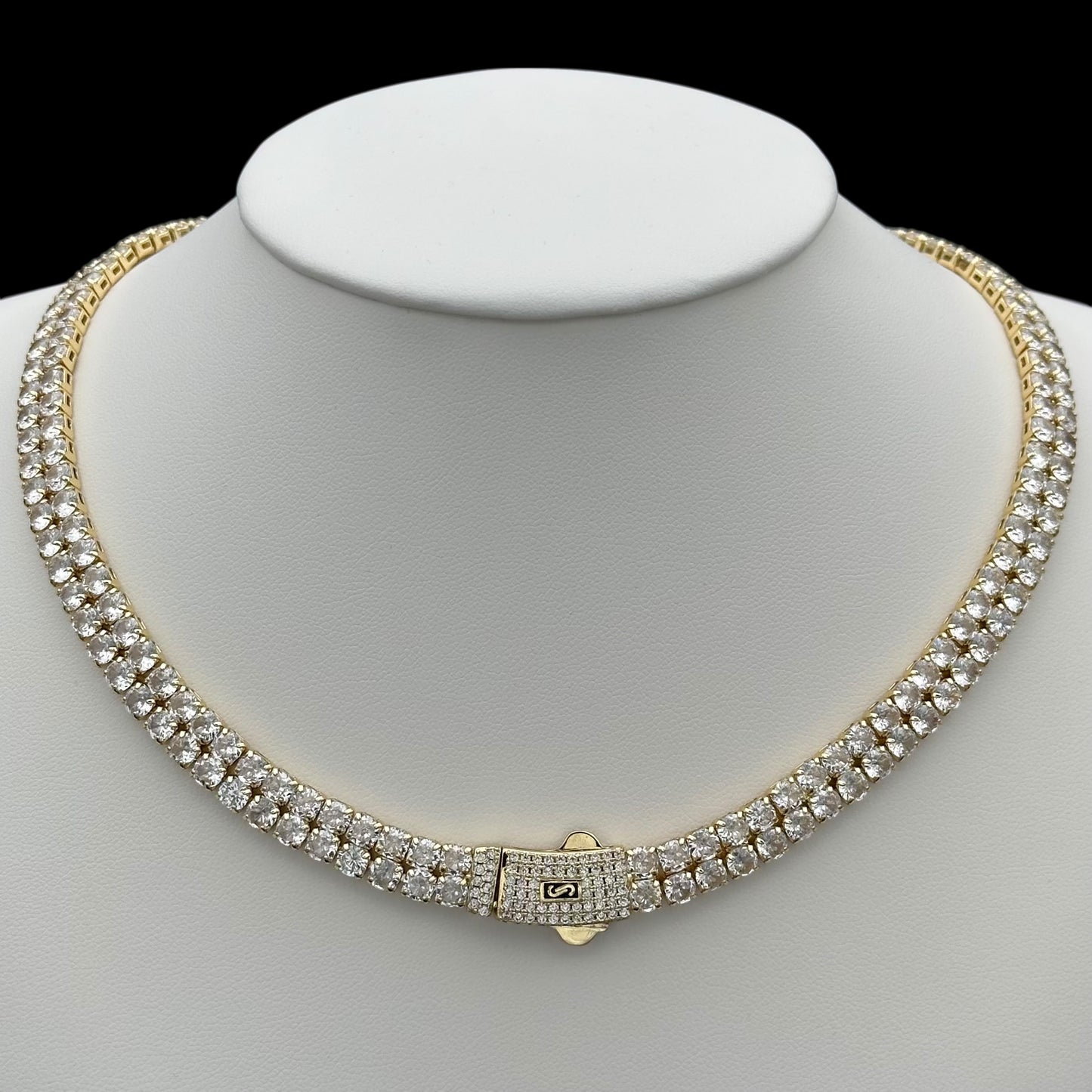 Colier Tennis Double Miami Placat cu Aur 18K