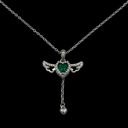 Lantisor Angel Wings Green Argint