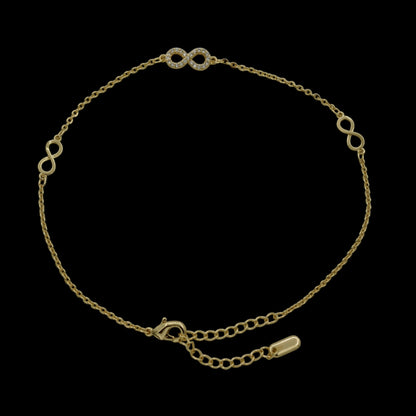 Bratara de picior Infinity Placata cu Aur 18K