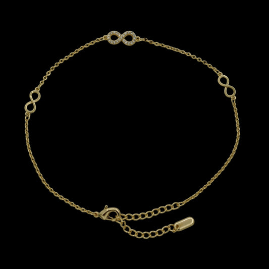 Bratara de picior Infinity Placata cu Aur 18K
