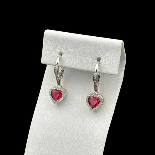 Cercei Love Red Argint