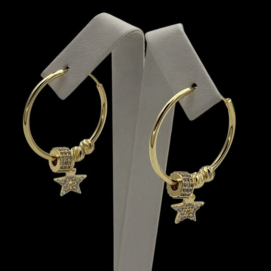 Cercei Charmify Star Placați cu Aur 18K