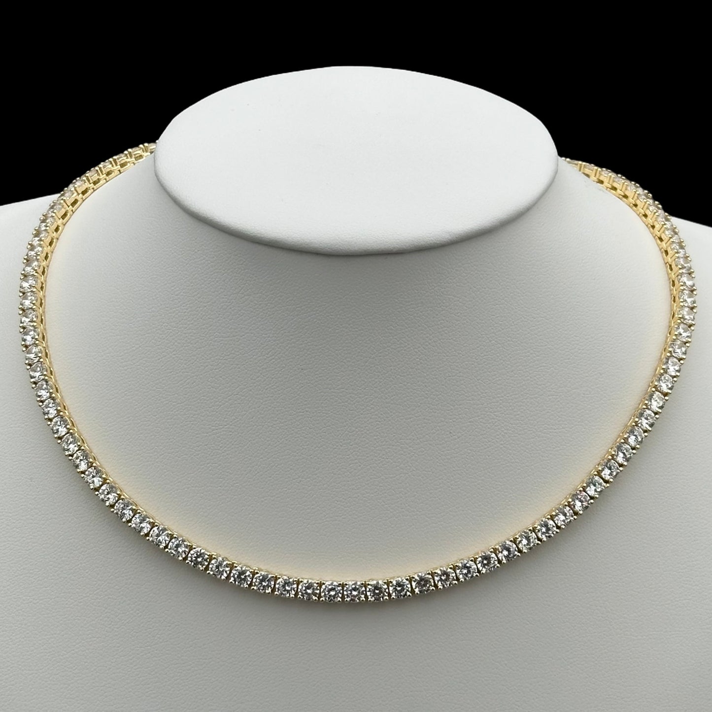 Colier Tennis 4mm Baza Gâtului Placat cu Aur 18K