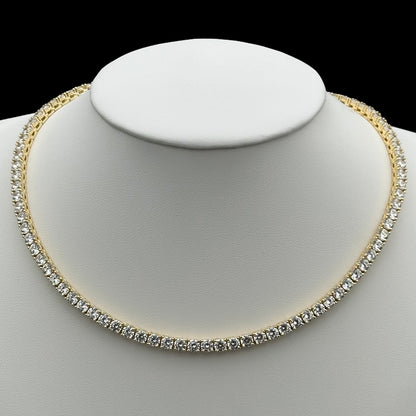 Colier Tennis 4mm Baza Gâtului Placat cu Aur 18K