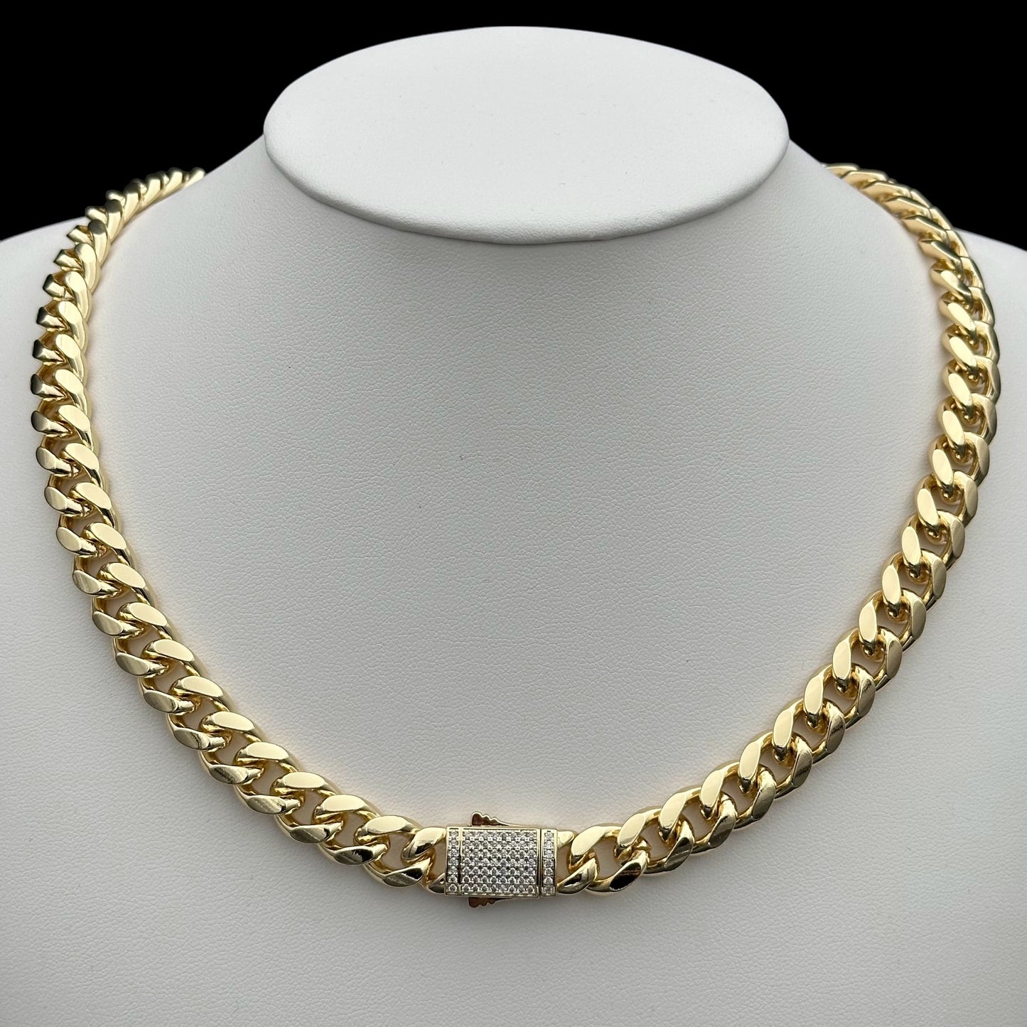 Colier Cuban 10mm Placat cu Aur 18K