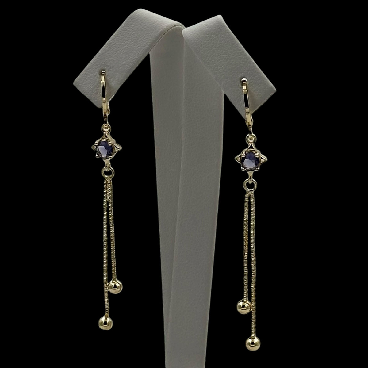 Cercei Eye Purple Placati cu Aur 18K