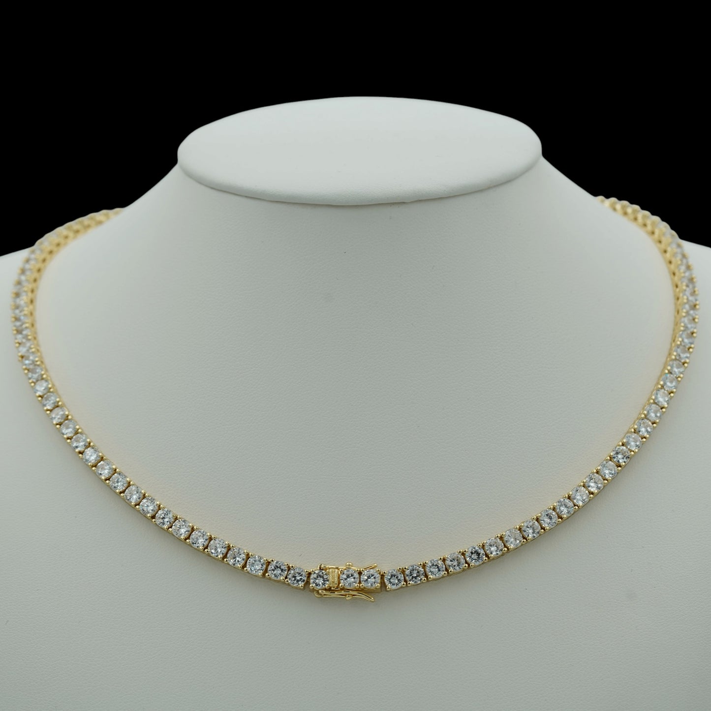 Colier Tennis 4mm Placat cu Aur 18K
