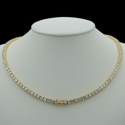 Colier Tennis 4mm Placat cu Aur 18K
