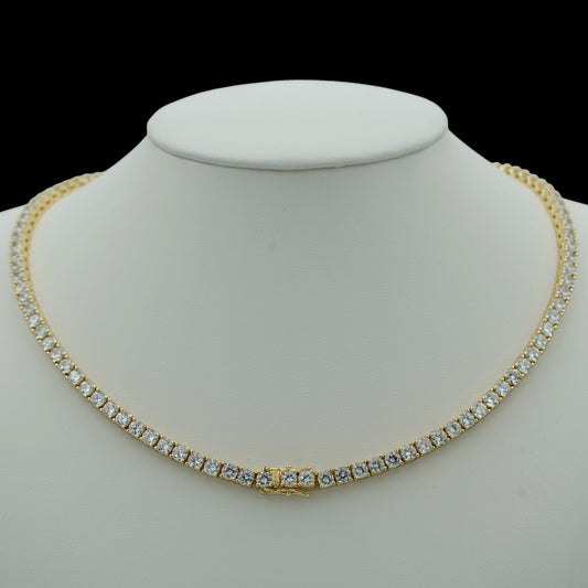 Colier Tennis 4mm Placat cu Aur 18K
