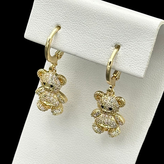 Cercei Teddy Bear Placați cu Aur 18K