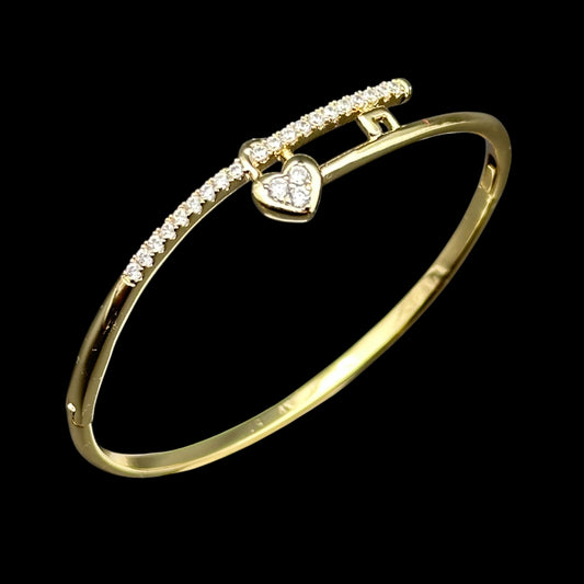 Brățară Fixă Charm of Love Placată cu Aur 18K