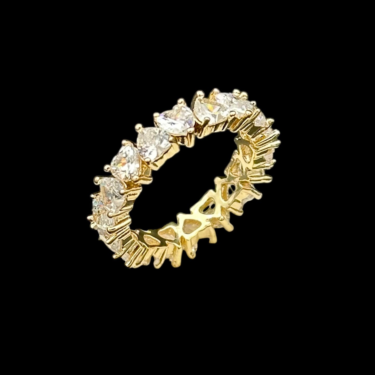 Inel Tennis Heart Placat cu Aur 18K