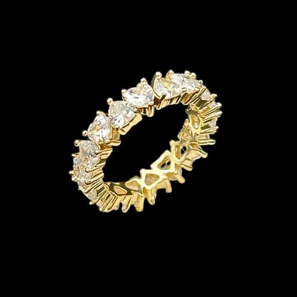 Inel Tennis Heart Placat cu Aur 18K