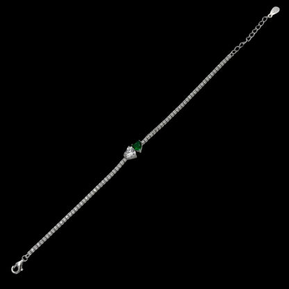 Bratara Tennis Soulmate Green Argint