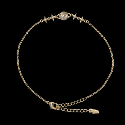 Bratara de picior Saturn Placata cu Aur 18K