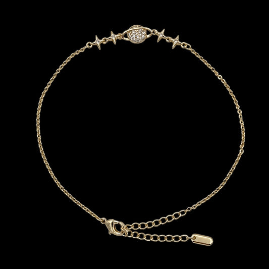 Bratara de picior Saturn Placata cu Aur 18K