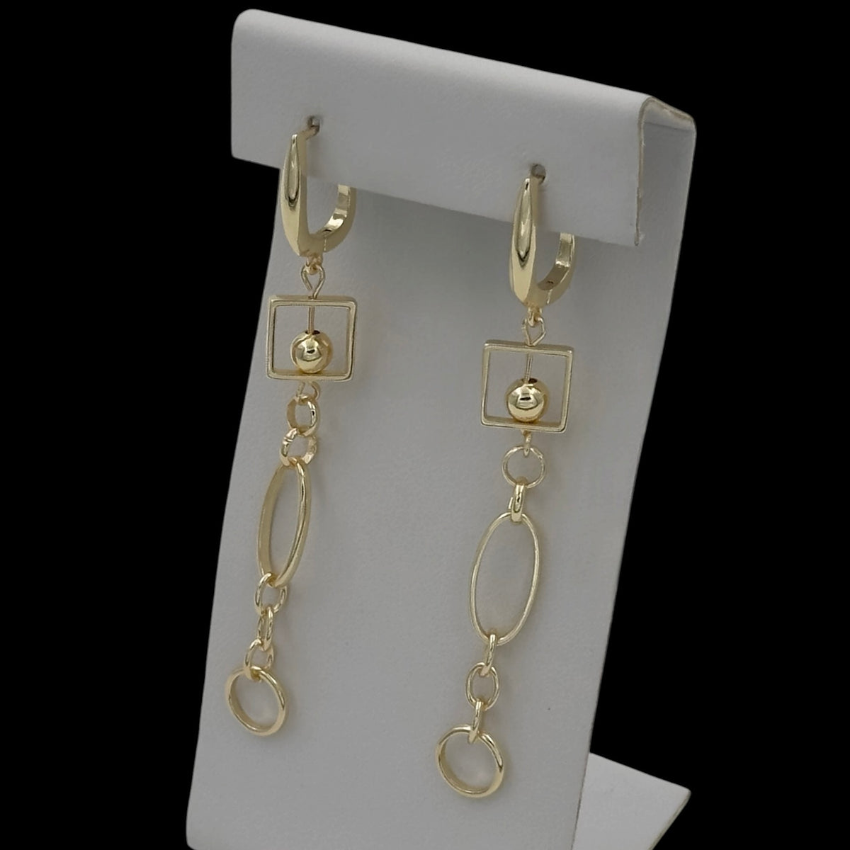 Cercei Long Eclipse Placati cu Aur 18K
