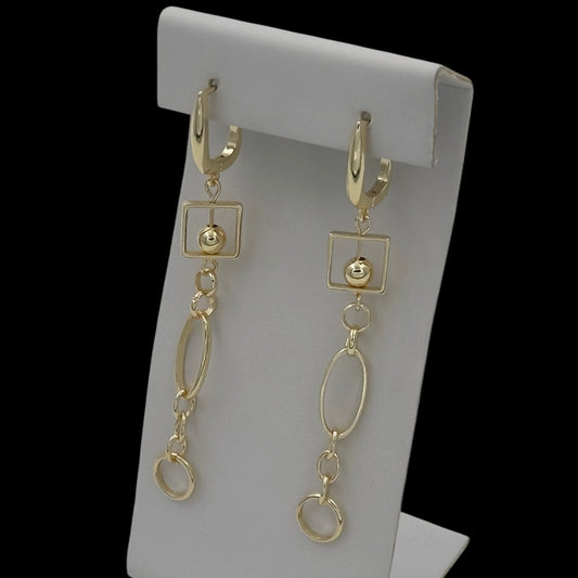Cercei Long Eclipse Placati cu Aur 18K