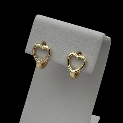 Cercei Mini Heart Placați cu Aur 18K