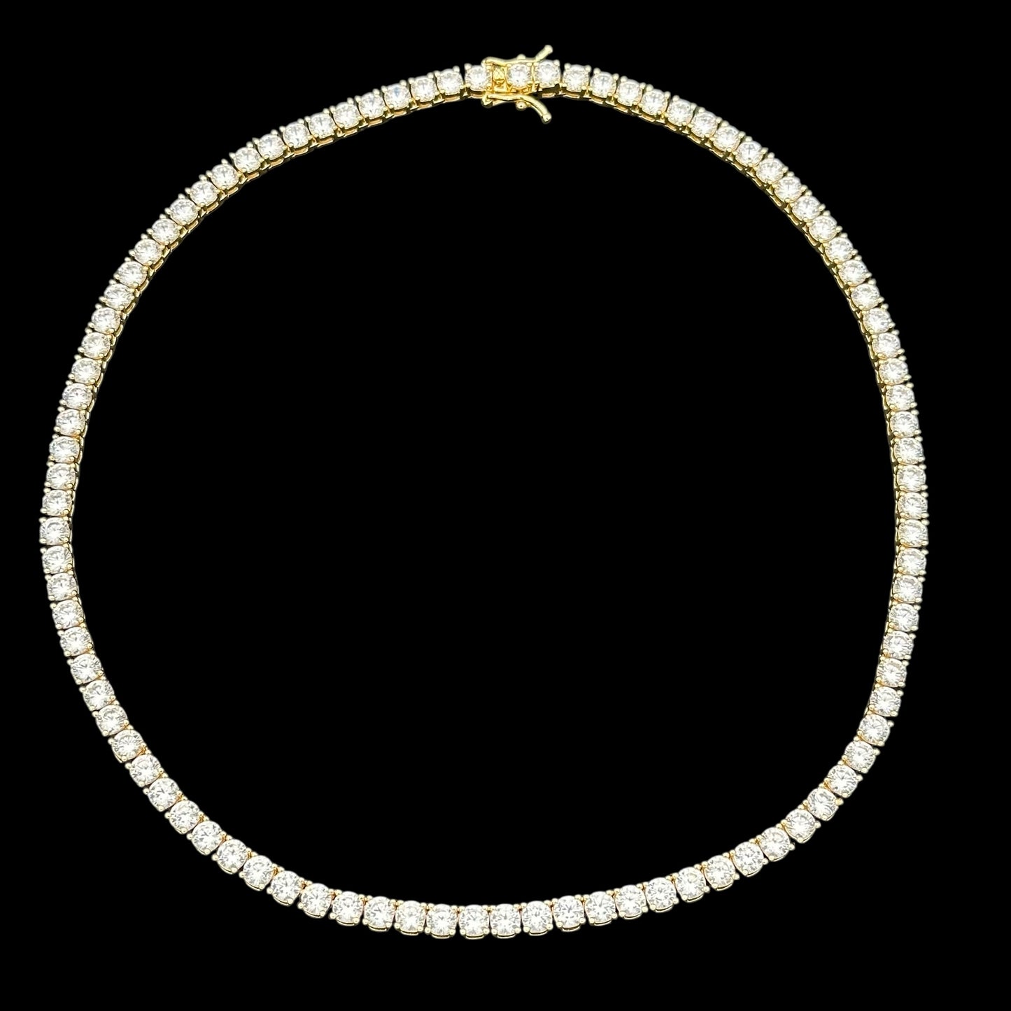Colier Tennis 4mm Baza Gâtului Placat cu Aur 18K