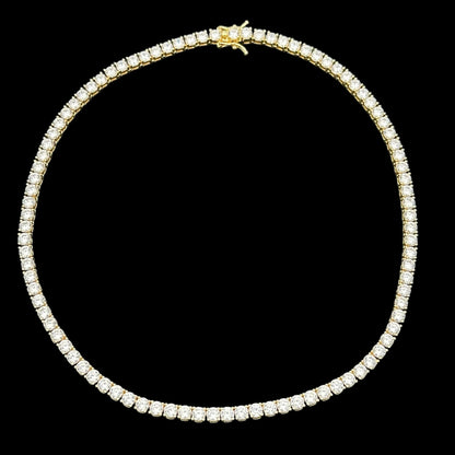 Colier Tennis 4mm Baza Gâtului Placat cu Aur 18K