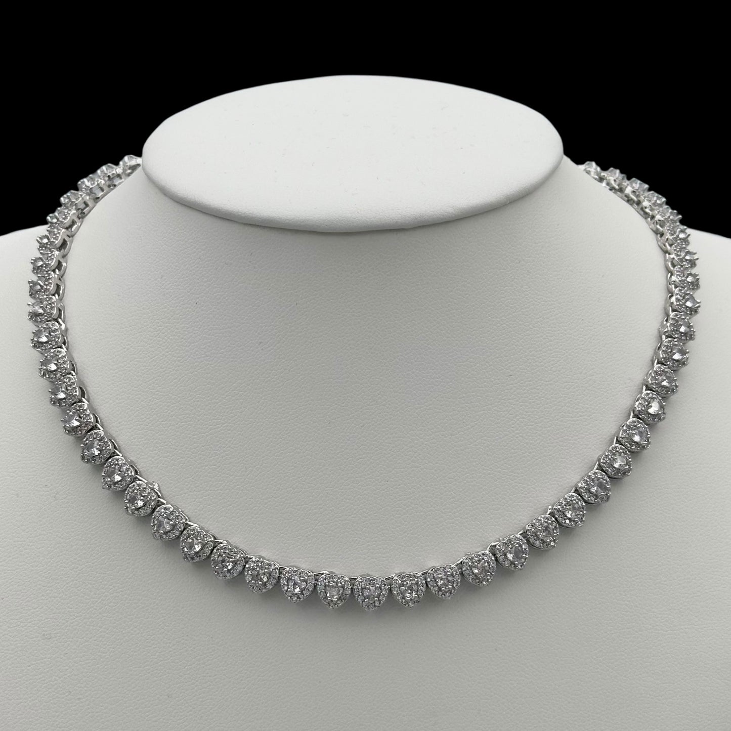 Colier Tennis Affection Placat cu Aur Alb